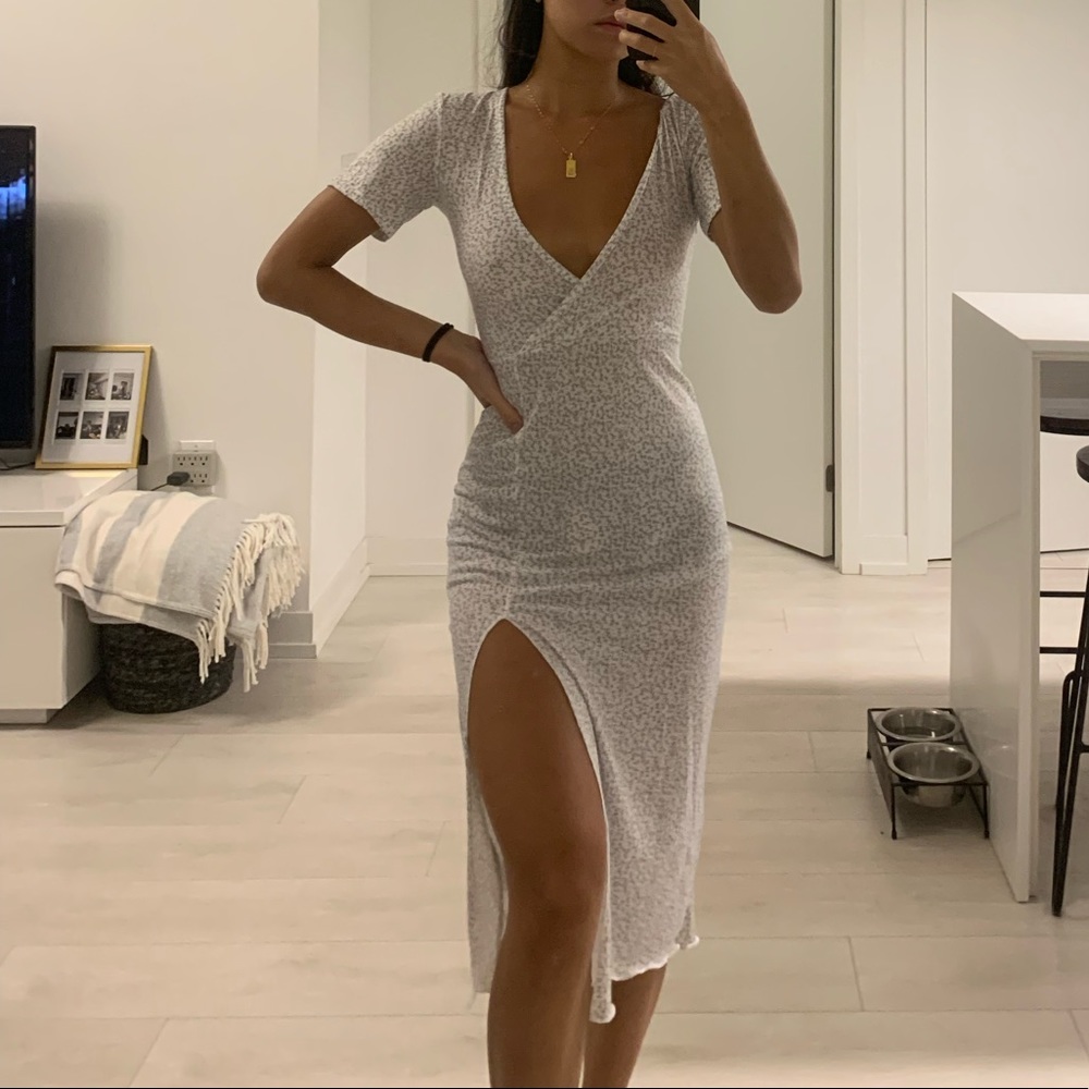 Pretty little thing floral dress with leg slit